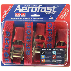 Aerofast Tiedown Ratchet 4mx25mm 3 PACK